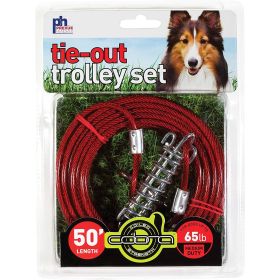 Prevue Pet Products 50 Foot Tie out Cable Trolley Set